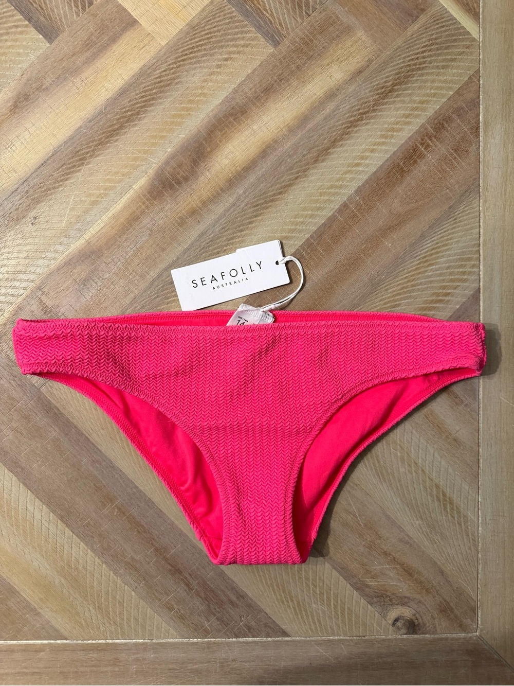 Seafolly Hot Pink Textured Bikini Brief